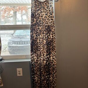 Source Unknown Leopard Print Maxi Dress in Brown and Black